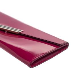 Gucci Magenta Patent Leather Sigrid Oversized Clutch