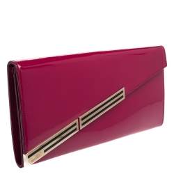مملوكة مسبقًا Gucci Magenta Patent Leather Sigrid Oversized Clutch