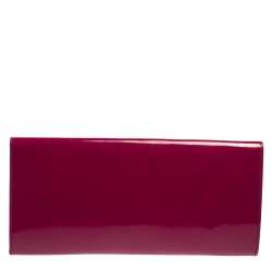 مملوكة مسبقًا Gucci Magenta Patent Leather Sigrid Oversized Clutch
