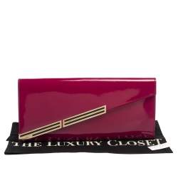 مملوكة مسبقًا Gucci Magenta Patent Leather Sigrid Oversized Clutch