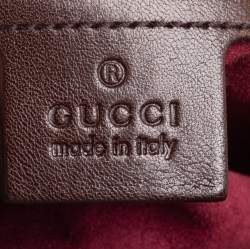 Pre Owned Gucci Burgundy/Brown Mink Fur and Leather Pelham Shoulder Bag