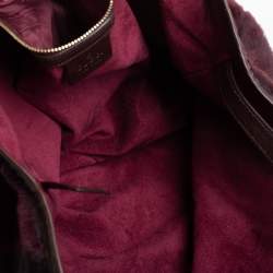Pre Owned Gucci Burgundy/Brown Mink Fur and Leather Pelham Shoulder Bag