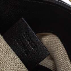 Pre Owned حقيبة غوتشي 1970 بشراشيب سلسلة جلد أسود