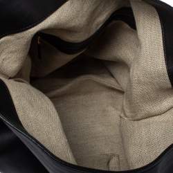 Pre Owned حقيبة غوتشي 1970 بشراشيب سلسلة جلد أسود