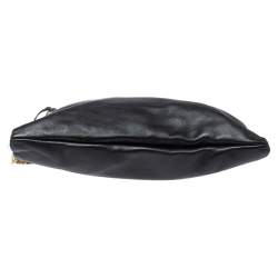 Pre Owned حقيبة غوتشي 1970 بشراشيب سلسلة جلد أسود