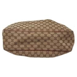 Pre Owned Gucci Maroon/Ebony GG Canvas Medium Sukey Messenger Bag