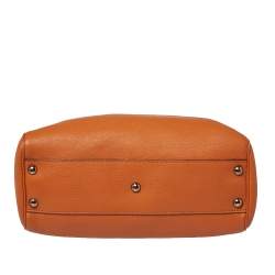 Pre Owned Gucci Orange Leather Small Bamboo Shopper Tote 