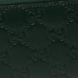 مملوكة مسبقًا Gucci Green Guccissima Leather Zip Around Wallet