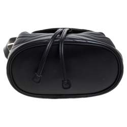 Pre Owned Gucci Black Matelasse Leather GG Marmont Backpack