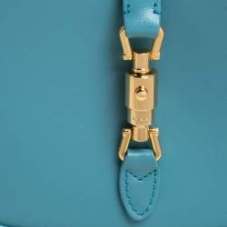 Pre Owned Gucci Turquoise Leather Mini 1961 Jackie Hobo
