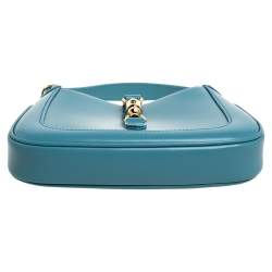 Pre Owned Gucci Turquoise Leather Mini 1961 Jackie Hobo