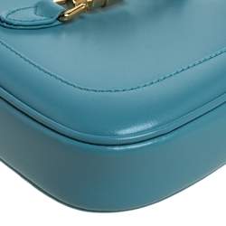Pre Owned Gucci Turquoise Leather Mini 1961 Jackie Hobo