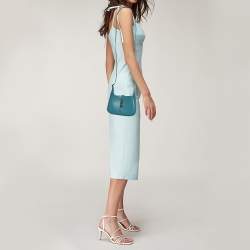 Pre Owned Gucci Turquoise Leather Mini 1961 Jackie Hobo