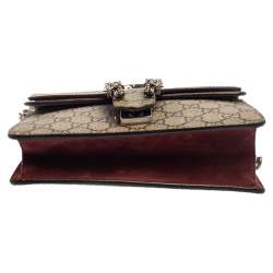 مملوكة مسبقًا حقيبة كتف غو تشى دينسيوس مينى سويدى وكانفاس زهور سوبريم جى جى بيج / أرجوانية