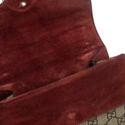 مملوكة مسبقًا حقيبة كتف غوتشى دينسيوس مينى سويدى وكانفاس زهور سوبريم جى جى بيج / أرجوانية