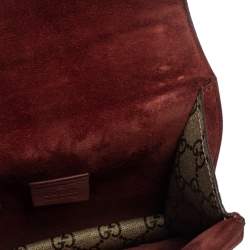 مملوكة مسبقًا حقيبة كتف غوتشى دينسيوس مينى سويدى وكانفاس زهور سوبريم جى جى بيج / أرجوانية