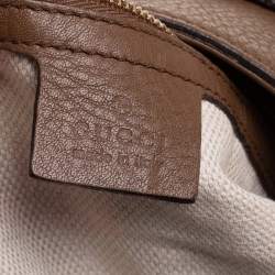 Pre Owned حقيبة يد غوتشي سوهو متوسطة سلسلة جلد بني