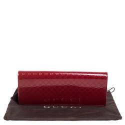 Pre Owned Gucci Red Microguccissima Patent Leather Broadway Clutch