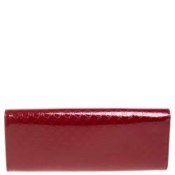 Pre Owned Gucci Red Microguccissima Patent Leather Broadway Clutch