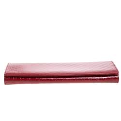 Pre Owned Gucci Red Microguccissima Patent Leather Broadway Clutch