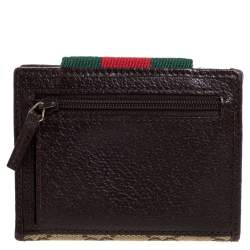 مملوكة مسبقًا Gucci Beige GG Canvas and Leather Web French Wallet