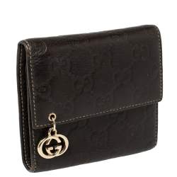 مملوكة مسبقًا Gucci Brown Guccissima Leather Trifold Wallet  