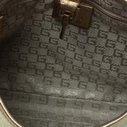 Pre Owned Gucci Metallic Gold/Turquoise Mesh and Leather Jackie Hobo