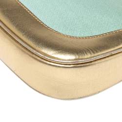 Pre Owned Gucci Metallic Gold/Turquoise Mesh and Leather Jackie Hobo