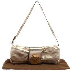 Pre Owned حقيبة كلتش غوتشي هيستريا جلد ذهبى ميتالك 