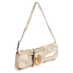 Pre Owned حقيبة كلتش غوتشي هيستريا جلد ذهبى ميتالك 