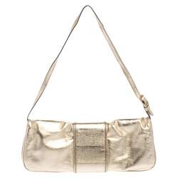 Pre Owned حقيبة كلتش غوتشي هيستريا جلد ذهبى ميتالك 