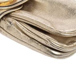 Pre Owned حقيبة كلتش غوتشي هيستريا جلد ذهبى ميتالك 