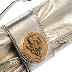 Pre Owned حقيبة كلتش غوتشي هيستريا جلد ذهبى ميتالك 