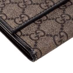 مملوكة مسبقًا Gucci Beige GG Supreme Canvas and Patent Leather Tattoo Heart Trifold Wallet