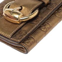 مملوكة مسبقًا محفظة غوتشي كونتيننتال إبزيم جلد غوتشيسيما ذهبي