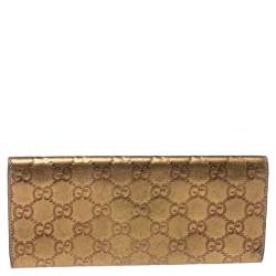 مملوكة مسبقًا محفظة غوتشي كونتيننتال إبزيم جلد غوتشيسيما ذهبي