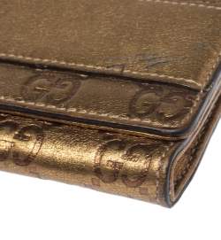 مملوكة مسبقًا محفظة غوتشي كونتيننتال إبزيم جلد غوتشيسيما ذهبي
