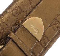 مملوكة مسبقًا محفظة غوتشي كونتيننتال إبزيم جلد غوتشيسيما ذهبي