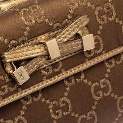 مملوكة مسبقًا Gucci Gold/Beige GG Canvas and Leather Princy Continental Wallet