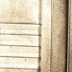 مملوكة مسبقًا Gucci Gold/Beige GG Canvas and Leather Princy Continental Wallet