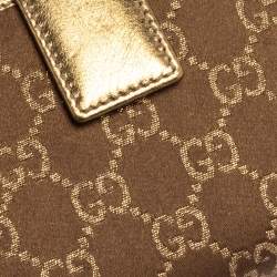 مملوكة مسبقًا Gucci Gold/Beige GG Canvas and Leather Princy Continental Wallet