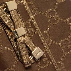 مملوكة مسبقًا Gucci Gold/Beige GG Canvas and Leather Princy Continental Wallet