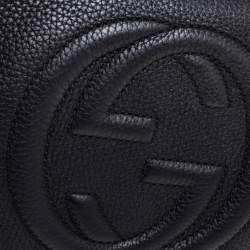 Pre Owned حقيبة كتف غوتشي سوهو ديسكو جلد أسود 