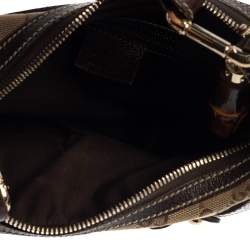 مملوكة مسبقًا Gucci Beige/Brown GG Canvas and Leather Horsebit Amalfi Hobo