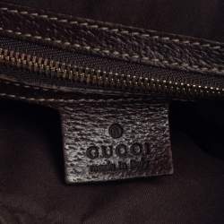 مملوكة مسبقًا Gucci Beige/Brown GG Canvas and Leather Horsebit Amalfi Hobo