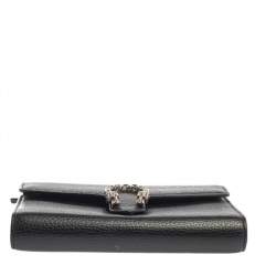 Gucci Black Leather Dionysus Wallet On Chain           