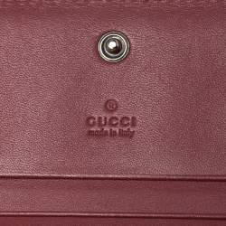 Pre Owned حافظة بطاقات غوتشي بلومز كانفاس سوبريم GG وردية/ بيج