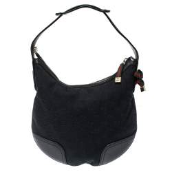 مملوكة مسبقًا حقيبة غوتشي برينسي كانفاس وجلد جي جي سوداء 