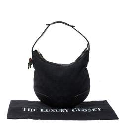 مملوكة مسبقًا حقيبة غوتشي برينسي كانفاس وجلد جي جي سوداء 