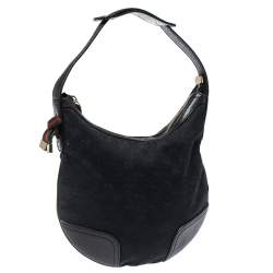 مملوكة مسبقًا حقيبة غوتشي برينسي كانفاس وجلد جي جي سوداء 